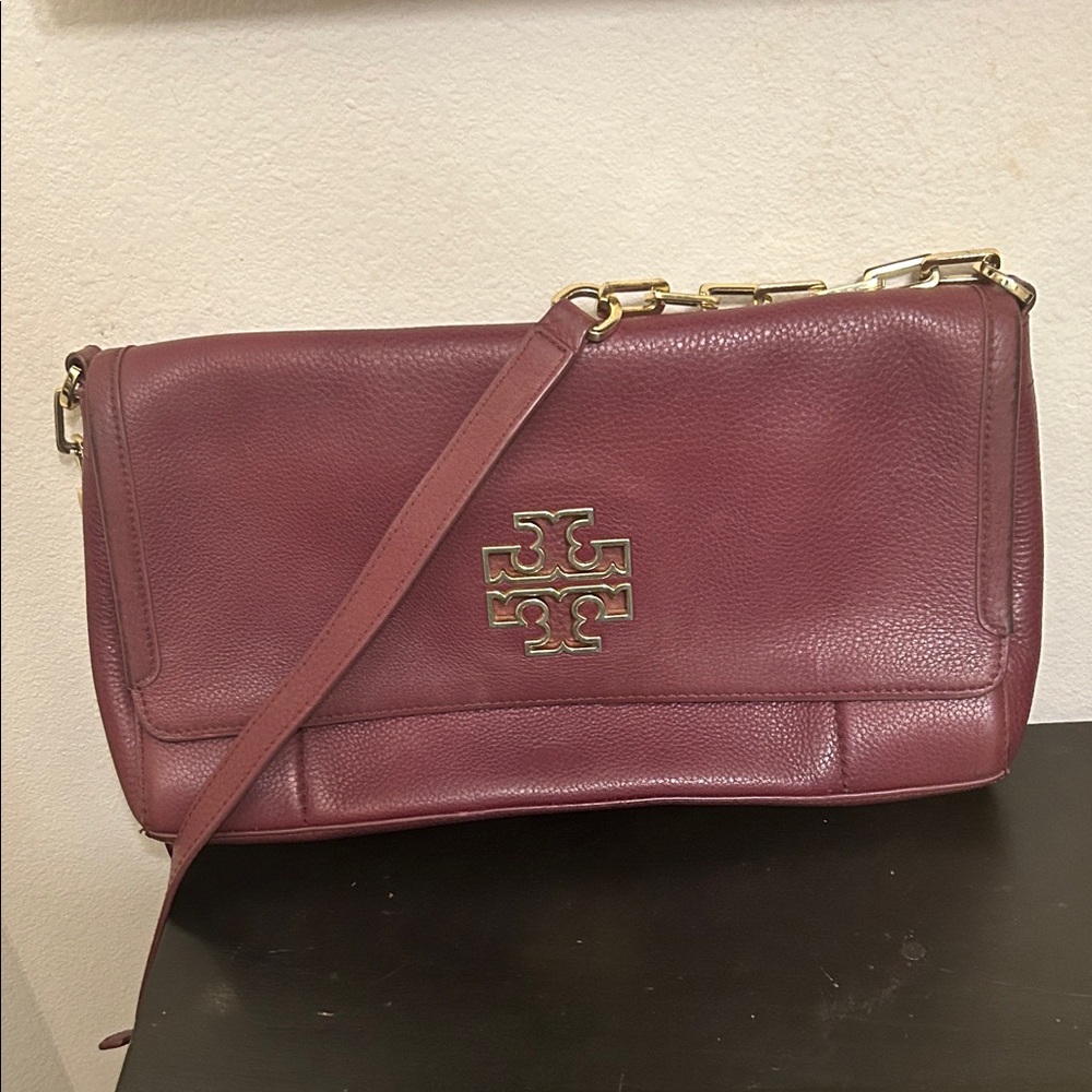 Tory Burch Plum Leather Crossbody Bag